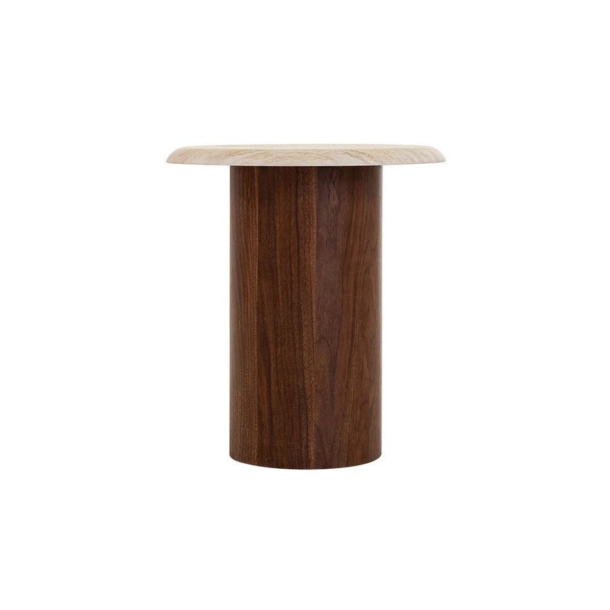 Walnut Side Table - Stone Look Beige 4 Walnut Side Table - Stone Look Beige - Image 4