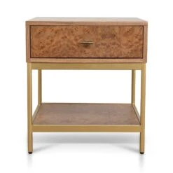 50cm Square Bedside Table - Natural