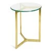 Round Glass Side Table - Gold Base