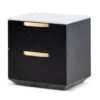 Bedside Table - Black With Marble Top