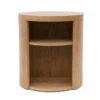 Round Wooden Bedside Table - Natural