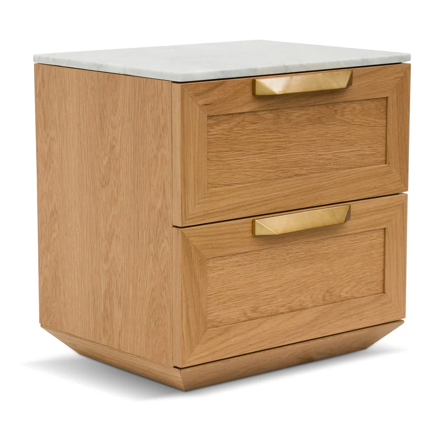Bedside Table - Natural With Marble Top - Image 5