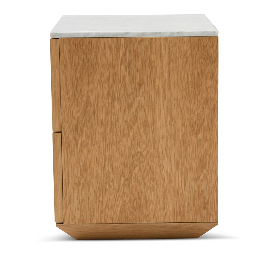 Bedside Table - Natural With Marble Top - Image 6