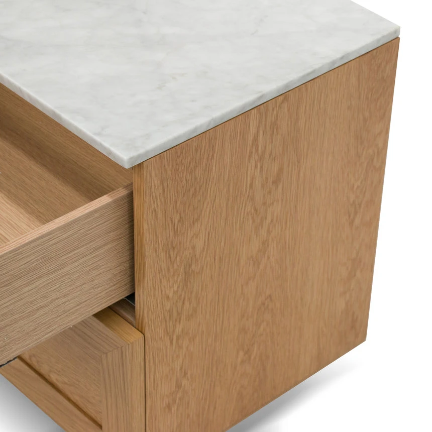 Bedside Table - Natural With Marble Top - Image 8