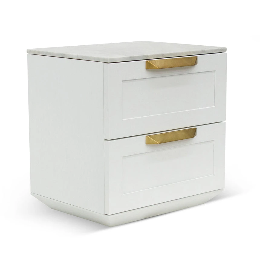 Bedside Table - White With Marble Top - Image 5