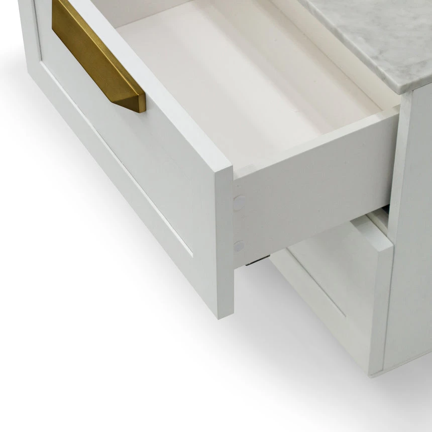 Bedside Table - White With Marble Top - Image 8