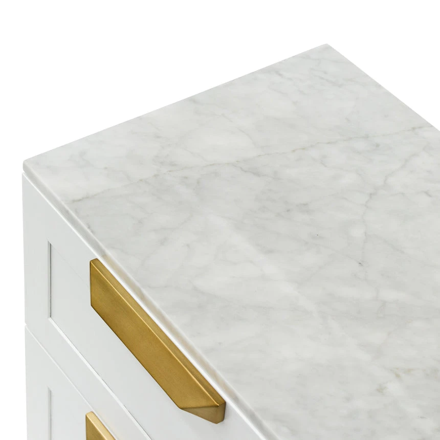 Bedside Table - White With Marble Top - Image 9