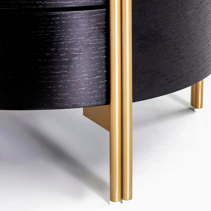 Black And Gold 1 Drawer Side Table - Image 5