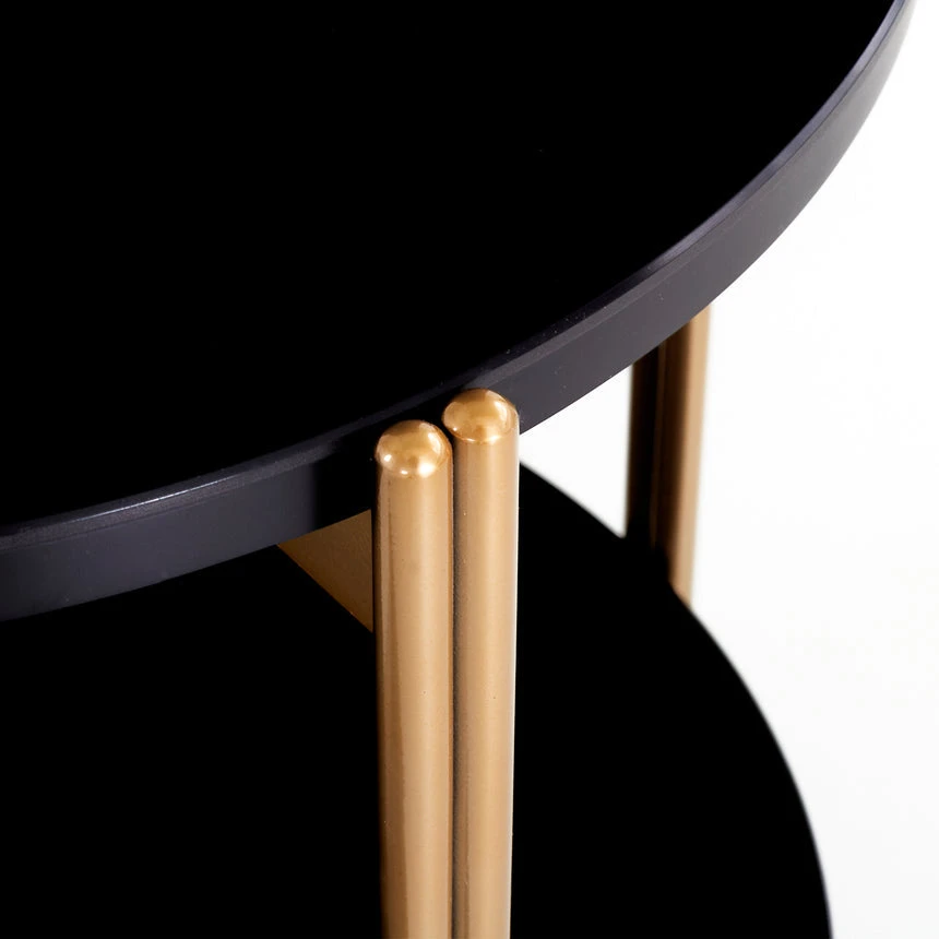 Black And Gold 1 Drawer Side Table - Image 7