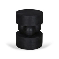 40cm Round Side Table - Black