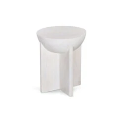40cm Round Side Table - Cafe White