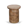 40cm Travertine Top Side Table - Natural