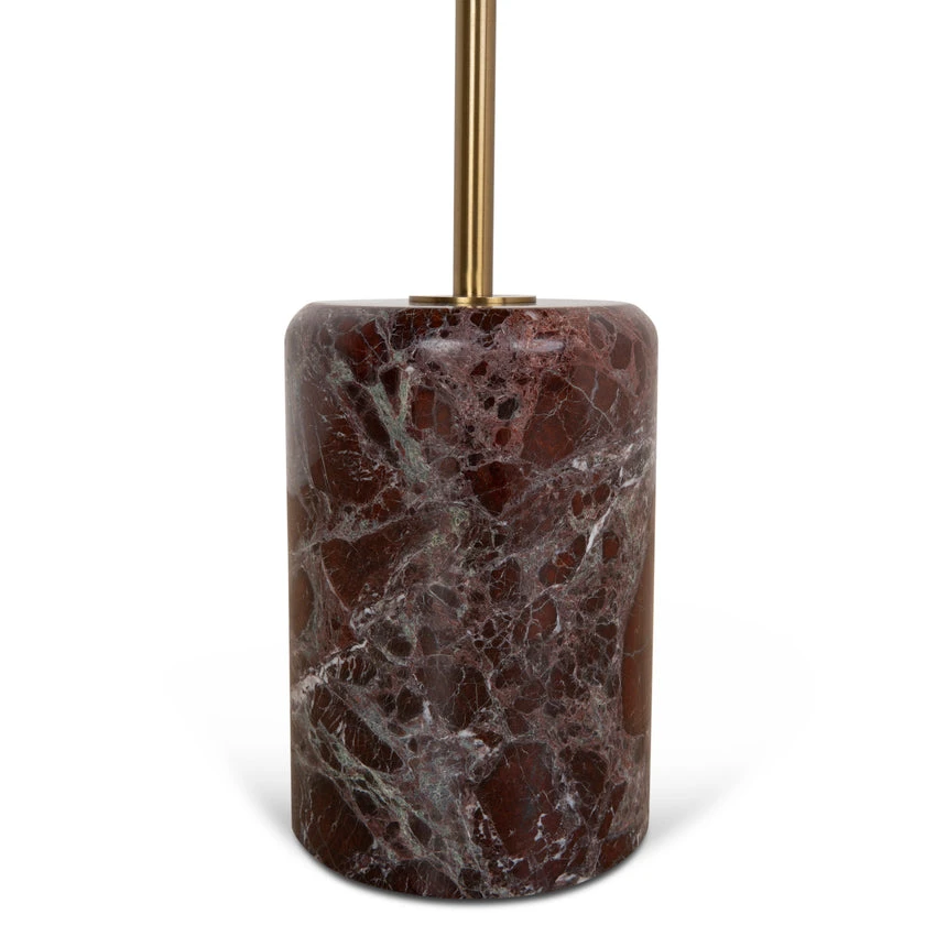 45 Cm Brushed Gold Side Table - Rosso Levanto Marble - Image 10