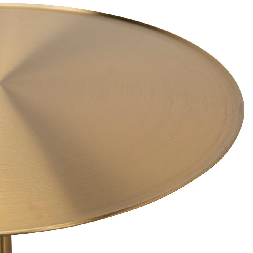 45 Cm Brushed Gold Side Table - Rosso Levanto Marble - Image 8