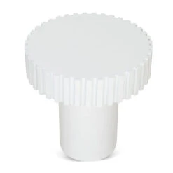 50cm Round Side Table - Full White
