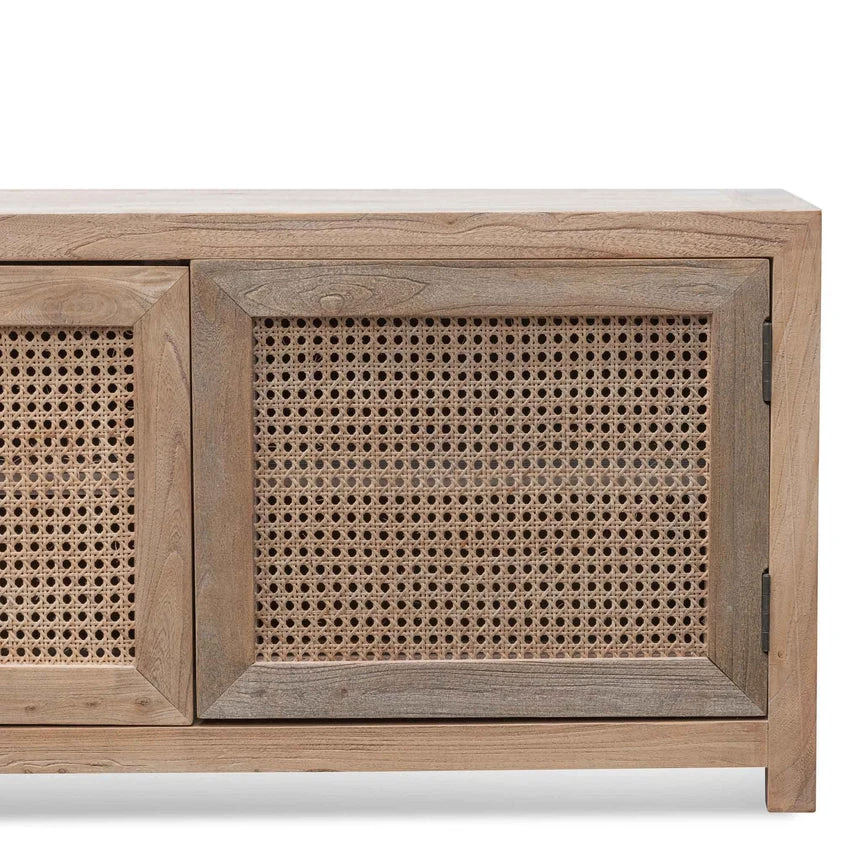 TV Entertainment Unit - Natural With Rattan Doors - Image 10