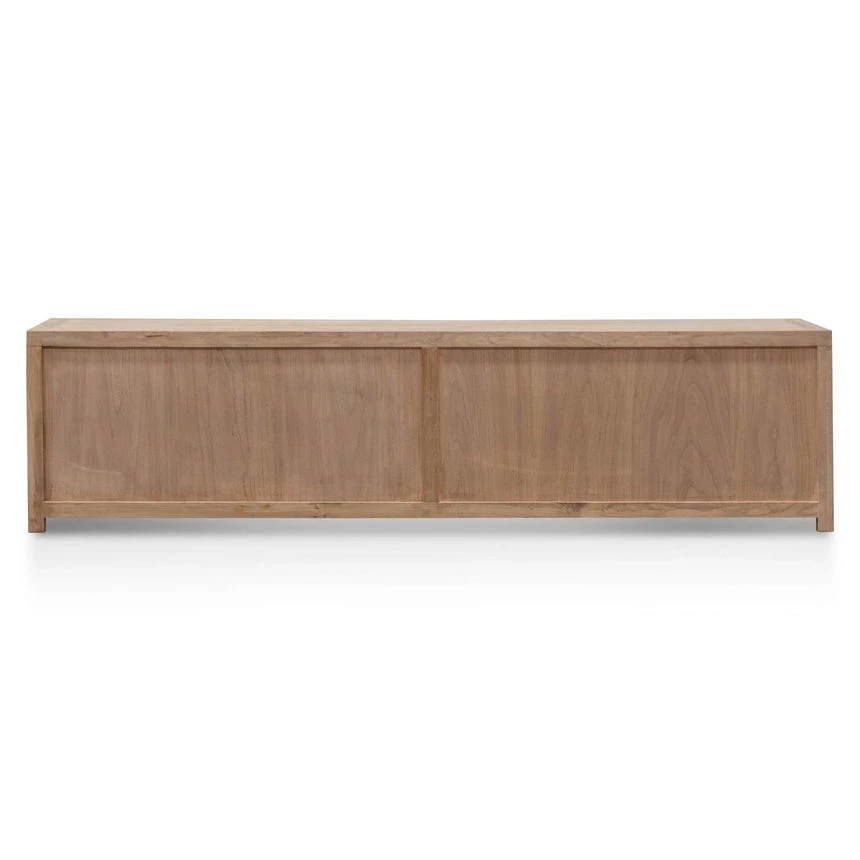 TV Entertainment Unit - Natural With Rattan Doors - Image 7