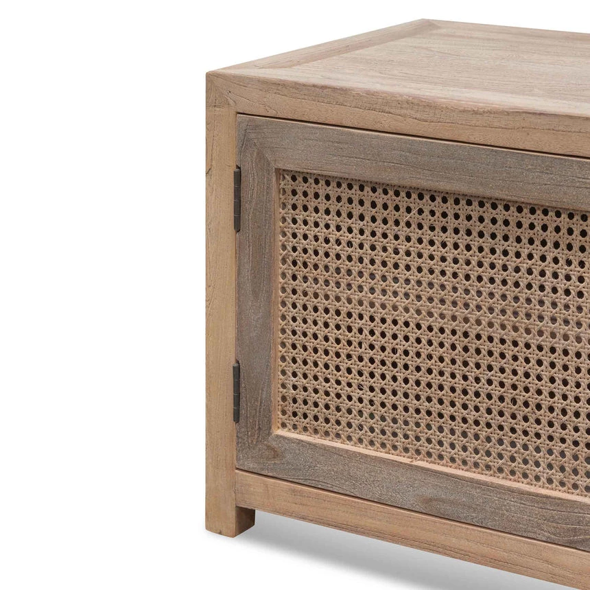 TV Entertainment Unit - Natural With Rattan Doors - Image 4