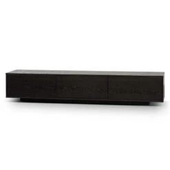 2.3m Wooden Entertainment Unit - Full Black