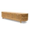 2.2cm Rattan Doors TV Entertainment Unit - Natural Oak