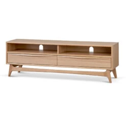 Narrow TV Entertainment Unit - Natural Oak