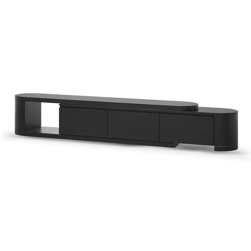 Extendable TV Entertainment Unit - Full Black Oak