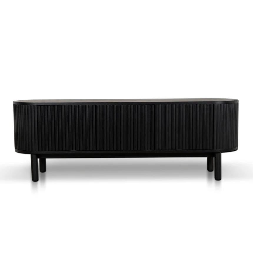 1.6m TV Entertainment Unit - Full Black - Image 2