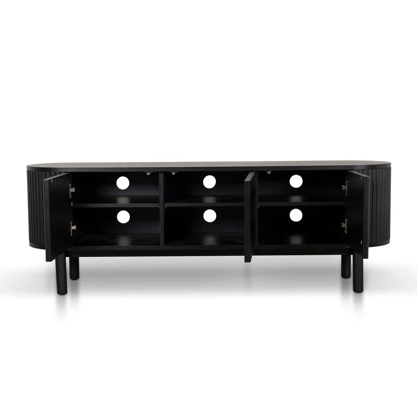 1.6m TV Entertainment Unit - Full Black - Image 3