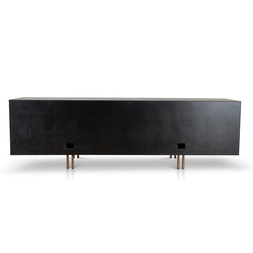 2m TV Entertainment Unit - Textured Espresso Black 4 2m TV Entertainment Unit - Textured Espresso Black - Image 4