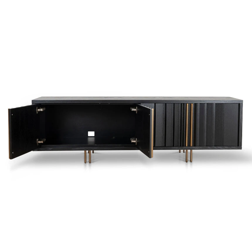 2m TV Entertainment Unit - Textured Espresso Black 12 2m TV Entertainment Unit - Textured Espresso Black - Image 12