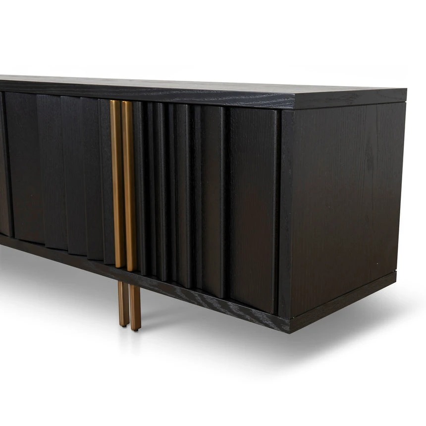 2m TV Entertainment Unit - Textured Espresso Black 7 2m TV Entertainment Unit - Textured Espresso Black - Image 7