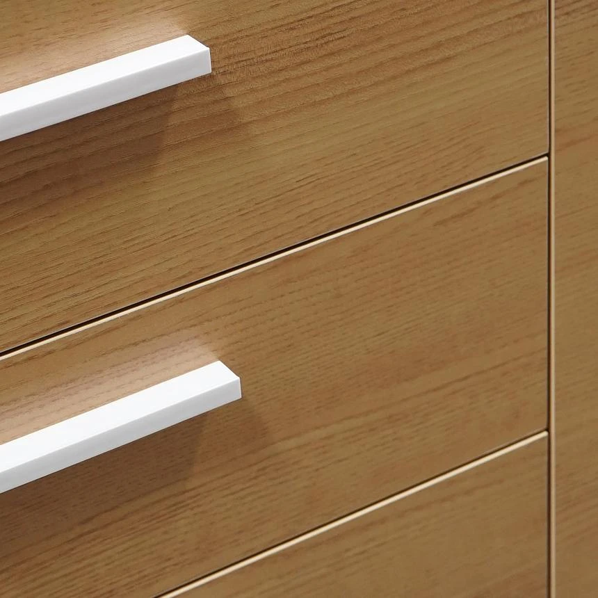 1.95m Executive Desk Right Return - Black Frame With Natural Top And Drawers - Image 12