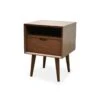 SQ Wooden Bedside Table - Walnut