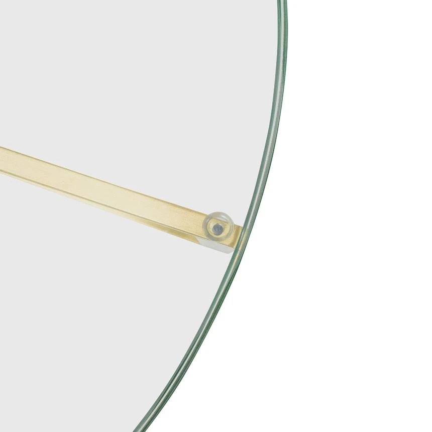 85cm Glass Round Coffee Table - Gold Base - Image 6