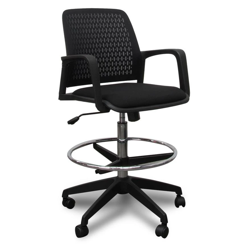 Drafting Office Chair - Black - Image 2