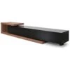 Scandinavian 2.4m-3.07m Lowline Entertainment TV Unit - Walnut - Black