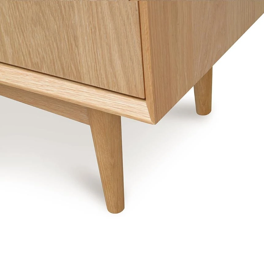 Scandinavian 180cm TV Entertainment Unit With 3 Drawers - Natural - Image 6