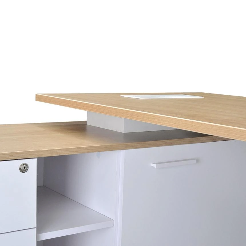 180cm Executive Office Desk With Left Return - Natural - Image 6