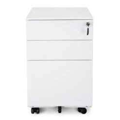 3 Drawers Mobile Pedestal - White