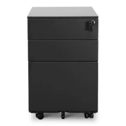 3 Drawers Mobile Pedestal - Black
