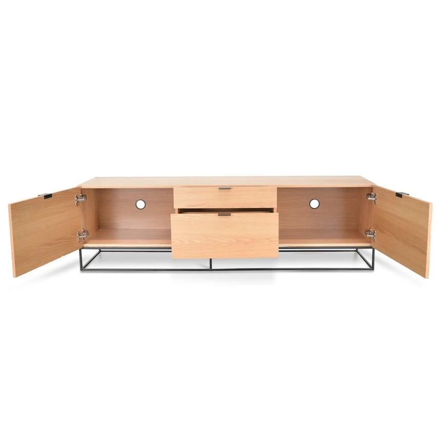 180cm Entertainment TV Unit - Natural Oak - Image 3