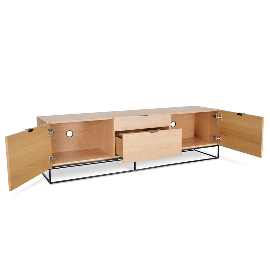 180cm Entertainment TV Unit - Natural Oak - Image 5