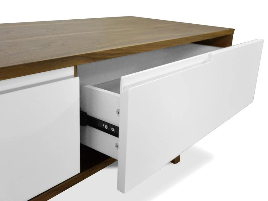 2.1m Scandinavian Lowline TV Entertainment Unit - Walnut - Image 5