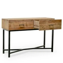 1.2m Reclaimed Pine Console Table - Black Base -Calibre Furniture Sales Store dt2327 ni 5 860x 246a2099 9fd7 4e19 8560 b2928dbb4eef