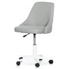 Grey Fabric Office Chair - White Base
