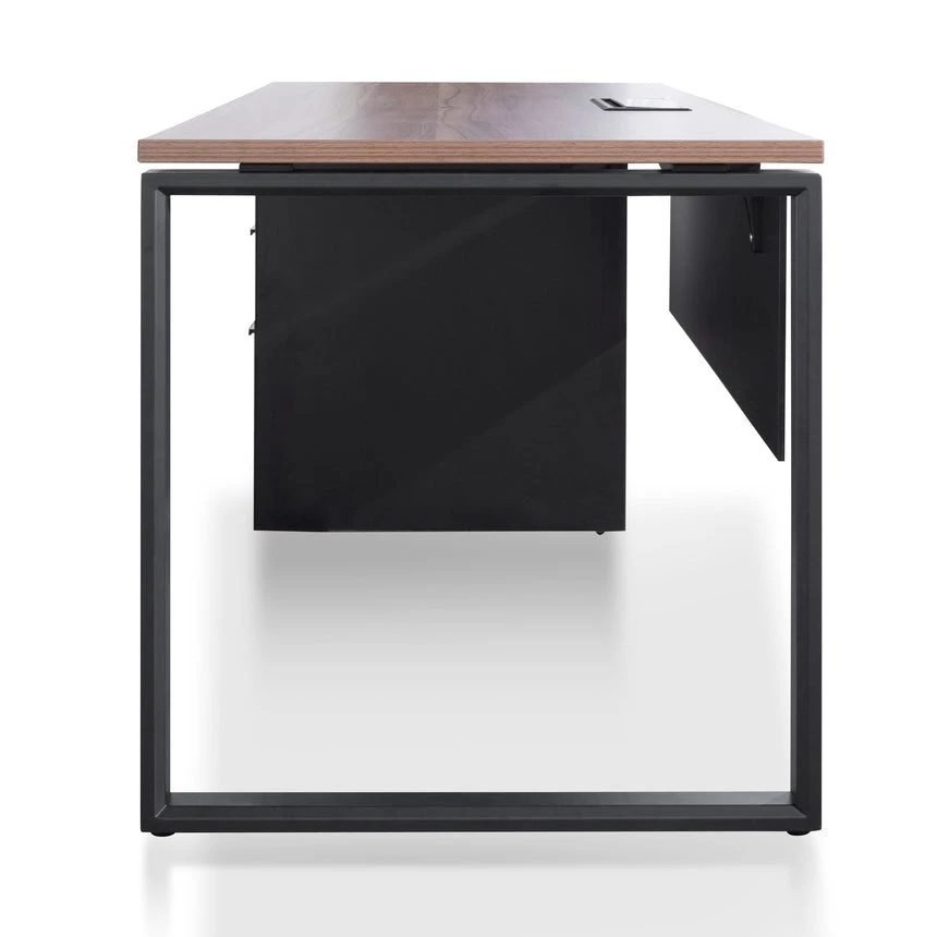 1.6m Single Seater Walnut Office Desk - Black Legs 11 1.6m Single Seater Walnut Office Desk - Black Legs - Image 11
