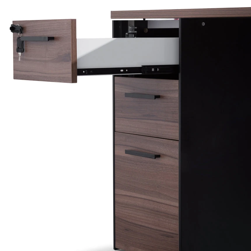 1.6m Single Seater Walnut Office Desk - Black Legs 7 1.6m Single Seater Walnut Office Desk - Black Legs - Image 7