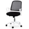 Black Office Chair - White Arm And Base