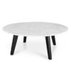 100cm Marble Coffee Table With Black Legs