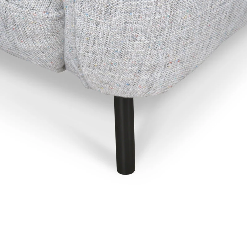 Armchair In Light Spec Grey - Black Metal Legs - Image 4